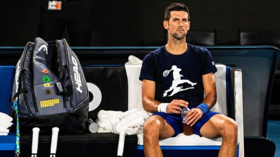 Novak Djokovic during a practice session in Melbourne, Australia. Photo: 14 January 2022