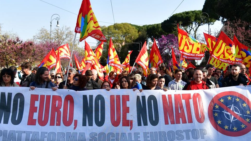 Anti-EU demonstranti u Rimu, mart 2017. godine
