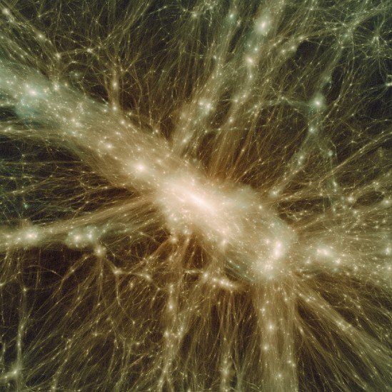 Distribución de materia oscura en un enorme cúmulo de galaxias
