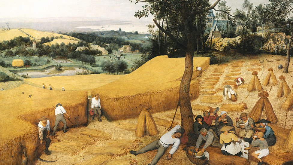 Pintura de "Los recolectores" de Pieter Brueguel.