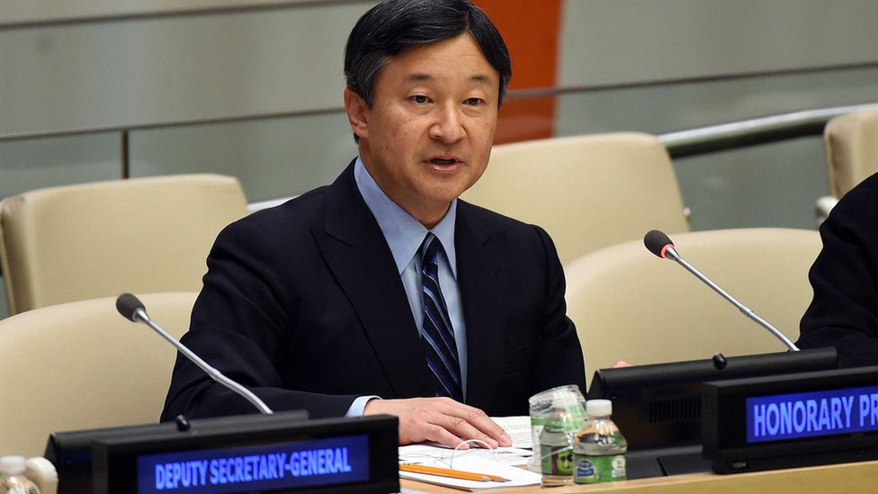 El príncipe Naruhito en la ONU.