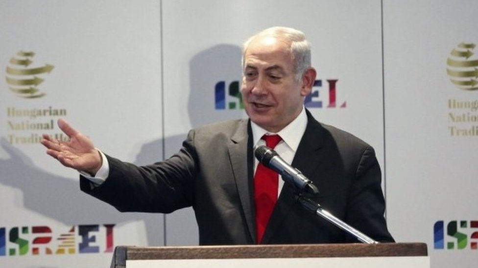 Премьер-министр Израиля Биньямин Нетаньяху выступает с речью на Венгерско-израильском бизнес-форуме в отеле Ritz-Carlton в Будапеште, Венгрия, 19 июля 2017 г.