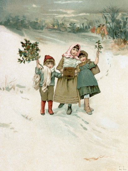 Una ilustración del siglo XIX sobre la Navidad.