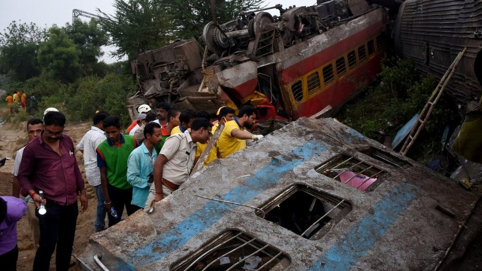 حادث تصادم القطار في الهند.