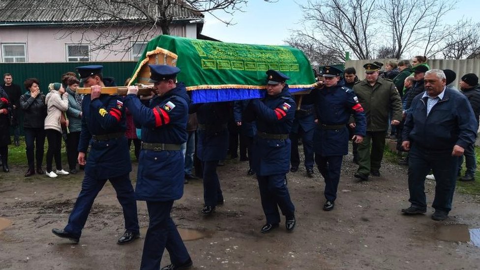 俄軍士兵葬禮