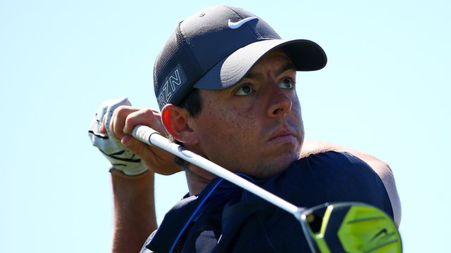Rory McIlroy practises at Whistling Straits on Tuesday