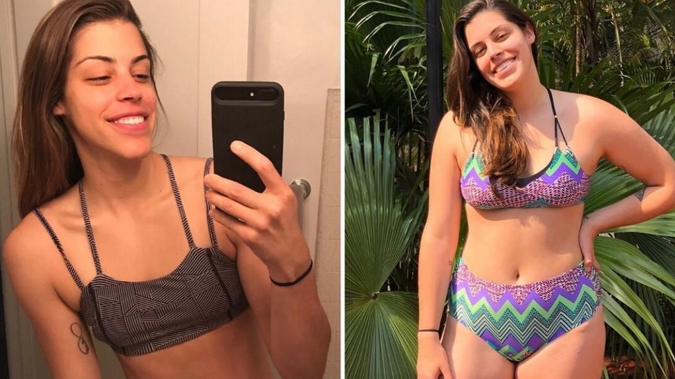 Isabella Russo before and after the accident in 2019