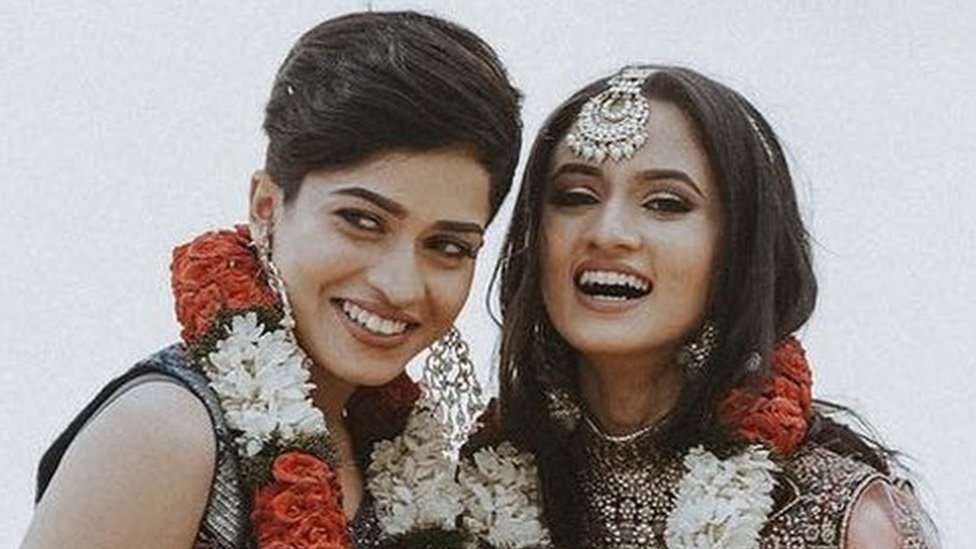 Forced Indian Lesbian Sex - Noora and Adhila: Kerala lesbian 'brides' in 'wedding' photoshoot