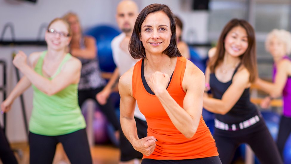 Women taking part in an exercise class