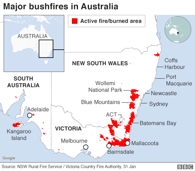 Australia fires: A visual guide to the bushfire crisis - BBC News