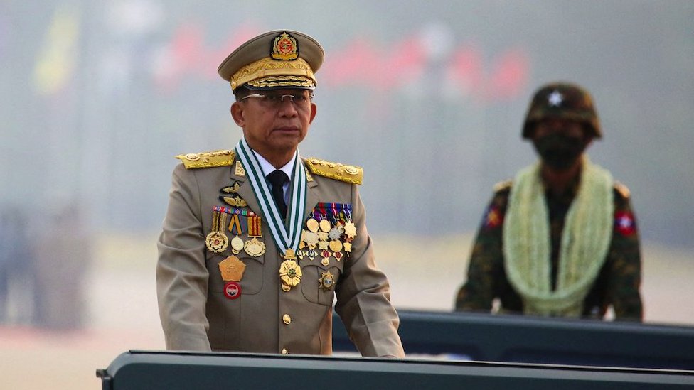 El jefe de la junta militar de Myanmar, general Min Aung Hlaing.