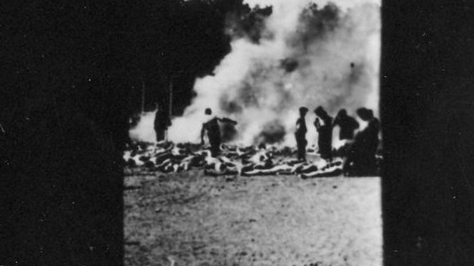 Victims of Holocaust cremated in a pit