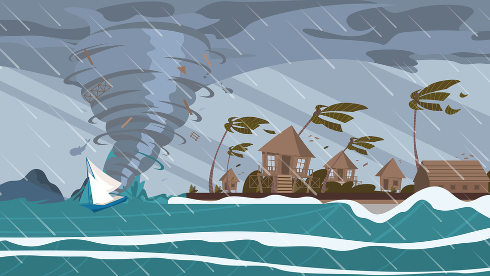 Ilustración de un huracán