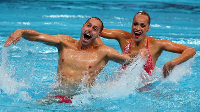 US synchronised swimming duet Bill May and Christina Jones