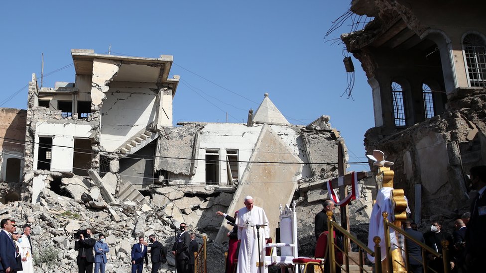 Pope Francis on Church Square in Mosul, Iraq, 7 March