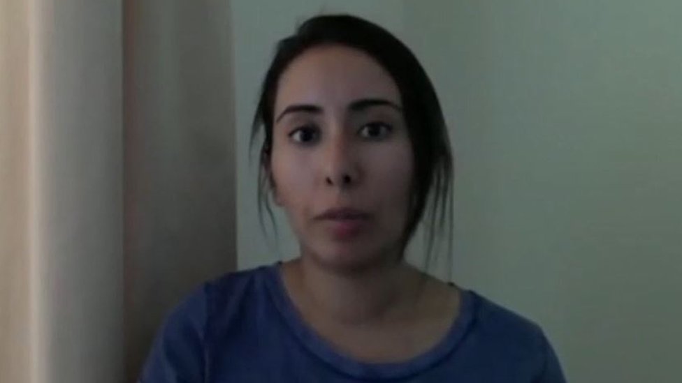 Sheikha Latifa en un video que hizo antes de su intento de escape