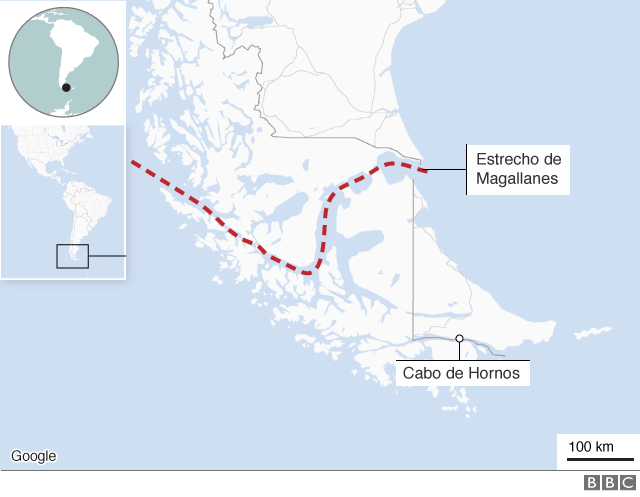 Mapa del Estrecho de Magallanes