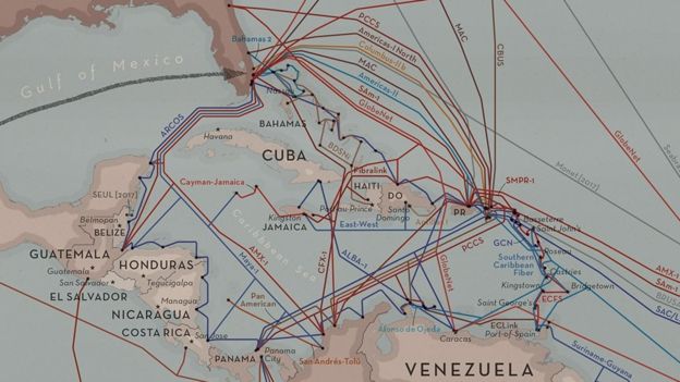Pie: Hoy día, decenas de cables viajan entre países centroamericanos y del Caribe.
