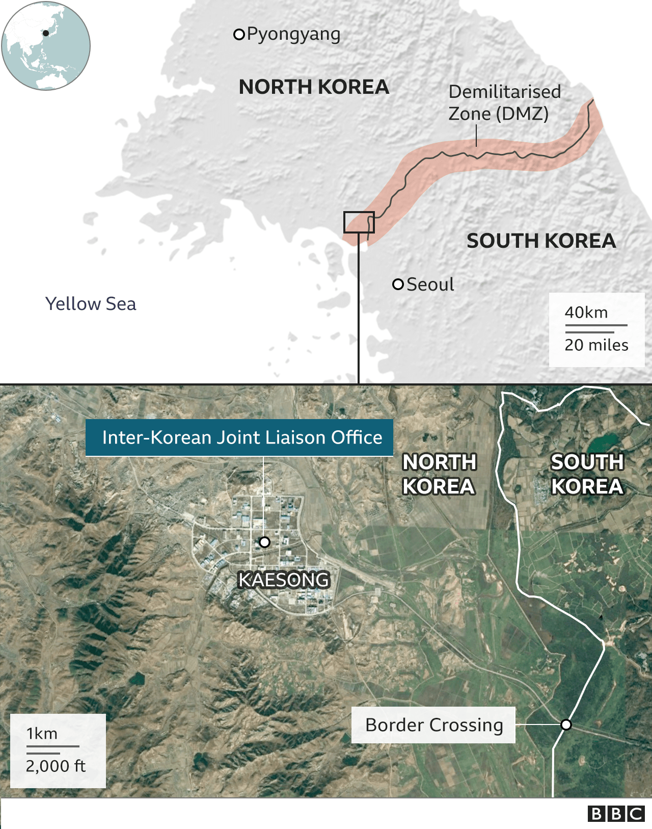 Peta Kantor Penghubung Gabungan Inter-Korea