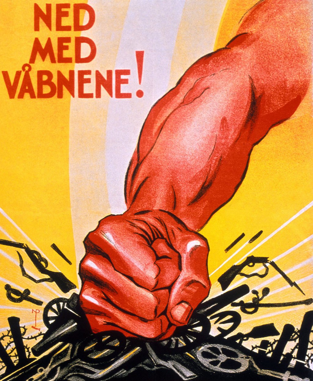 "¡No más guerra!". Cartel del Partido Laborista Noruego, 1930.