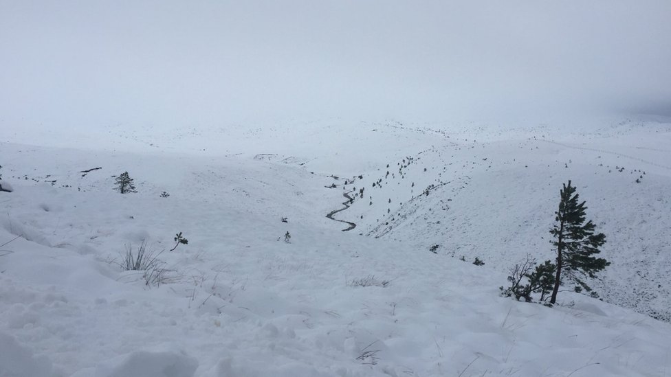 Глубокий снег в Северных Кэрнгормах