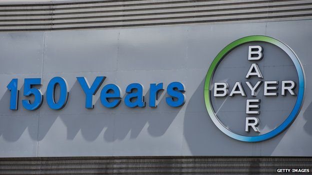 Bayer (la compañía responsable luego de comprar al fabricante inicial, Conceptus) insiste en que los beneficios de Essure superan los riesgos. Logo de Bayer