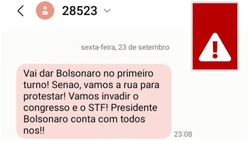 Mensagem de texto com conteúdo pró-Bolsonaro ameaçando o Supremo e o Congresso foi enviada a diversas pessoas no fim de semana