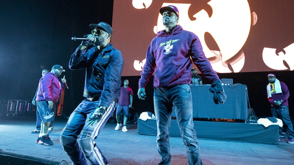 Picture of Wu-Tang Clan performing on stage