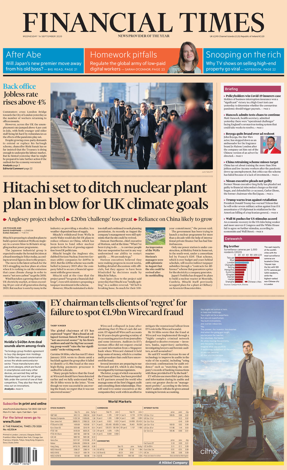 The Financial Times Wednesday