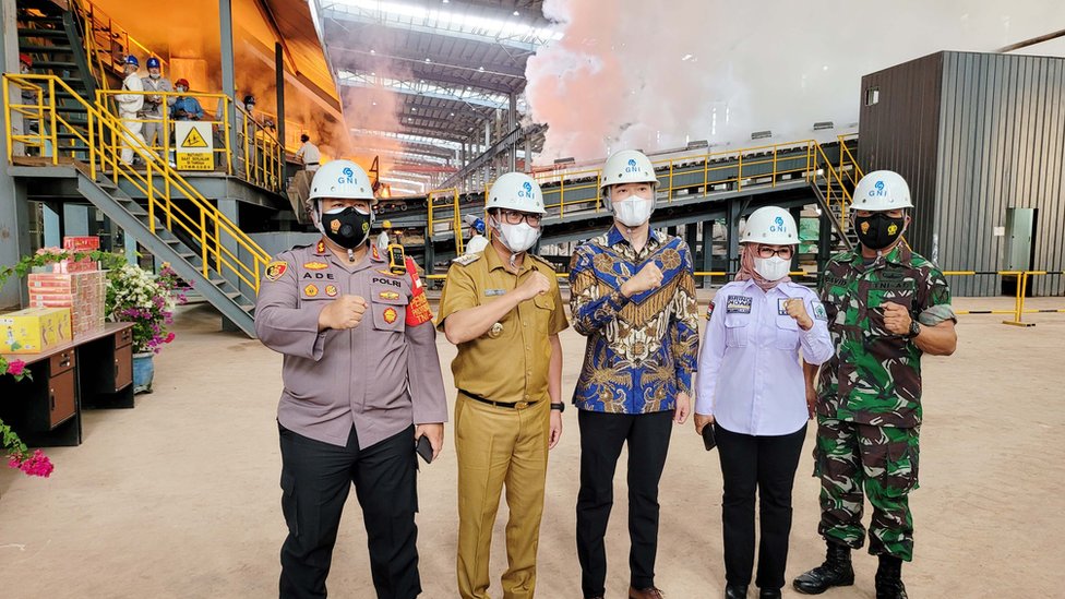 印尼蘇拉威西島德龍工業園北莫羅瓦裏基地巨盾鎳業項目投產儀式（中新社圖片13/12/2021）