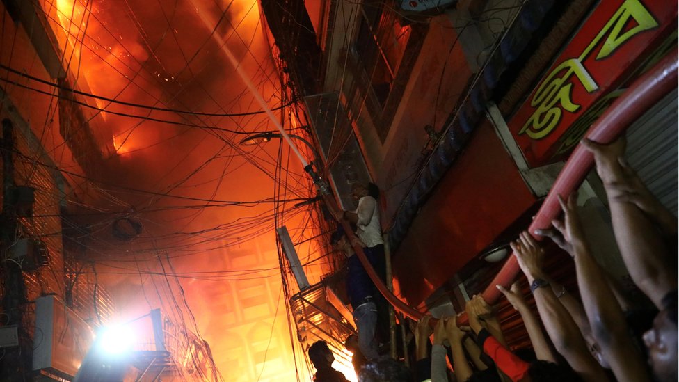 Fire blaze in Dhaka