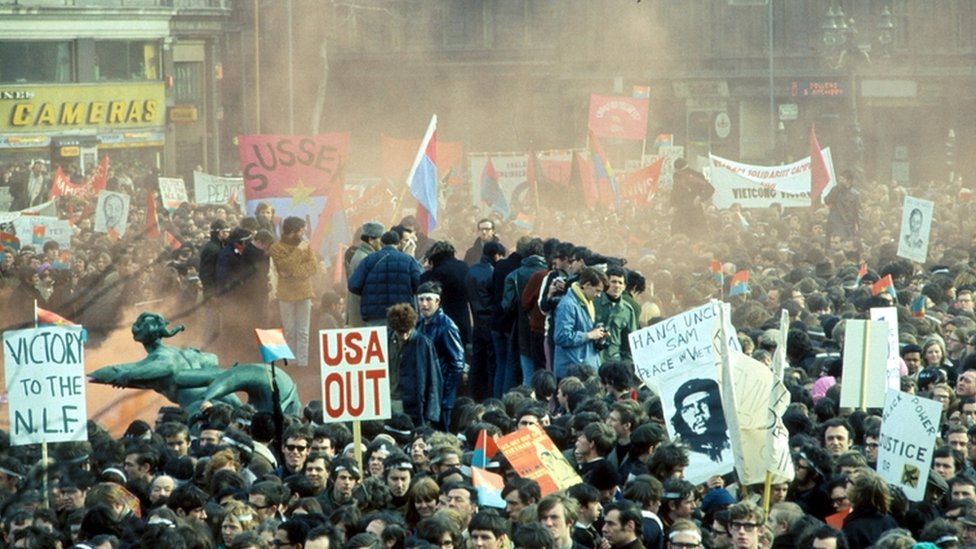 Протесты против войны во Вьетнаме в Лондоне, 1968 г.