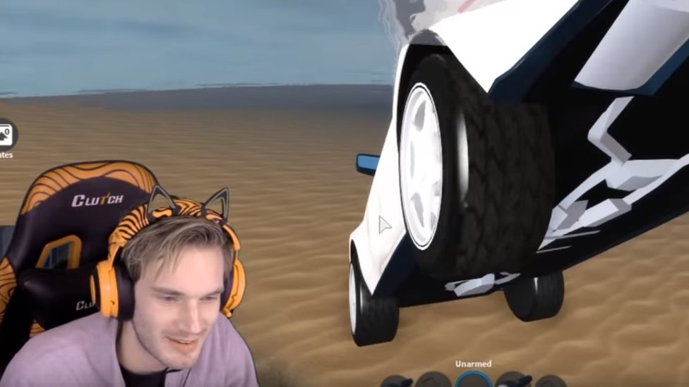 Pewdiepie Roblox Lifts Ban After Social Media Backlash Bbc News - roblox guy with headphones