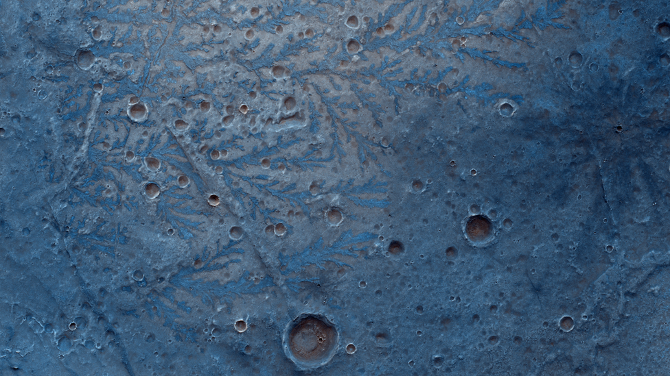Floor of the Antoniadi impact crater