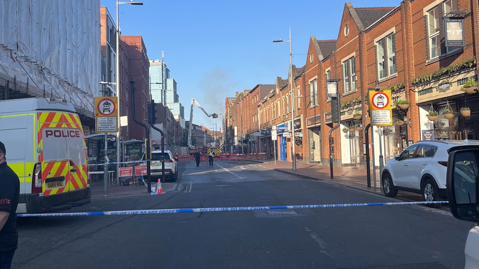 Reading fire Friar Street closed as crews tackle building blaze