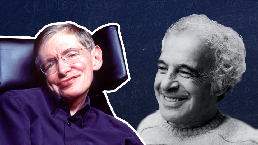 Composición de fotos de Stephen Hawking y Dick Tahta