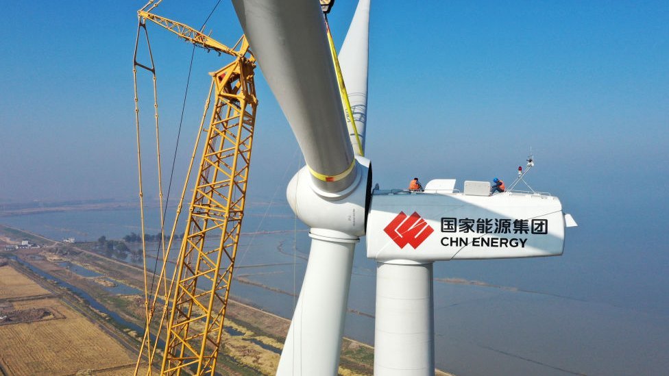 Generador eólico en China.