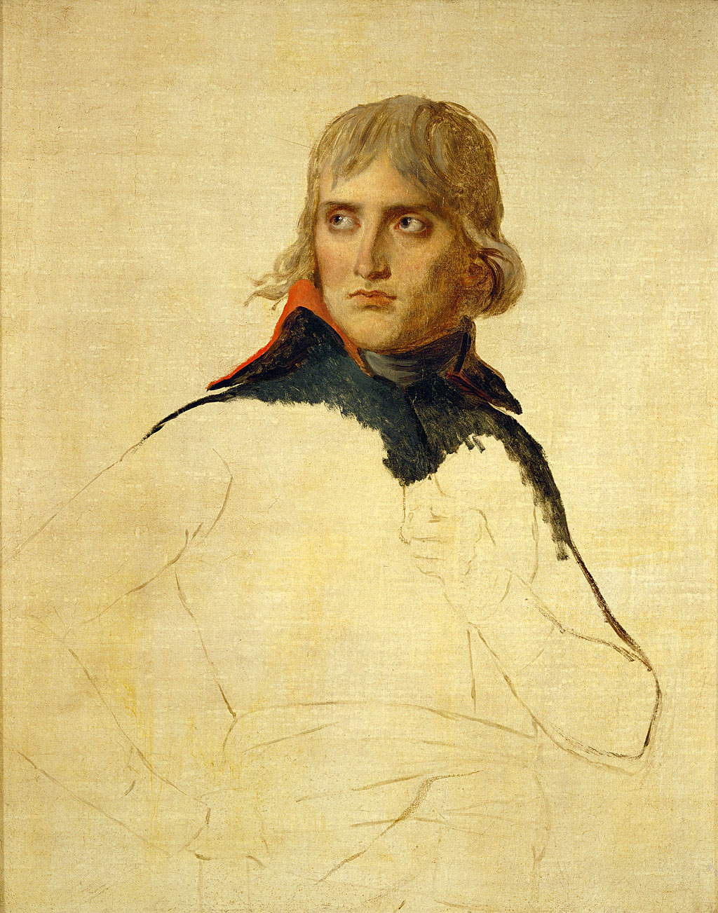 Retrato inconcluso de Napoleón hecho por Jacques-Louis David
