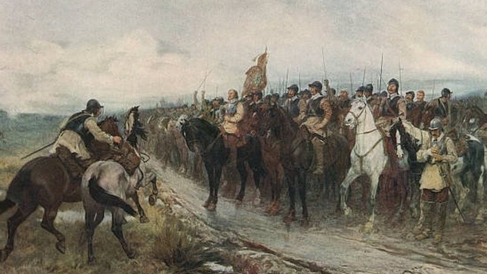 أوليفر كرومويل على رأس الجيش لقمع انتفاضة الملكيين في اسكتلندا