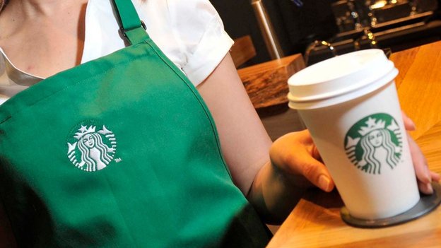 Starbucks coffee cup and apron