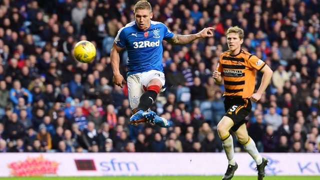 Martyn Waghorn scores for Rangers against Alloa Athletic