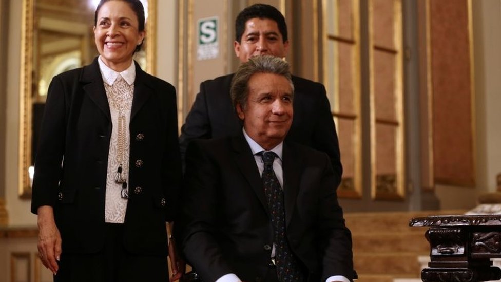 Lenín Moreno, aquí con su esposa Rocío González, asume la presidencia el 24 de mayo. Lenín Moreno