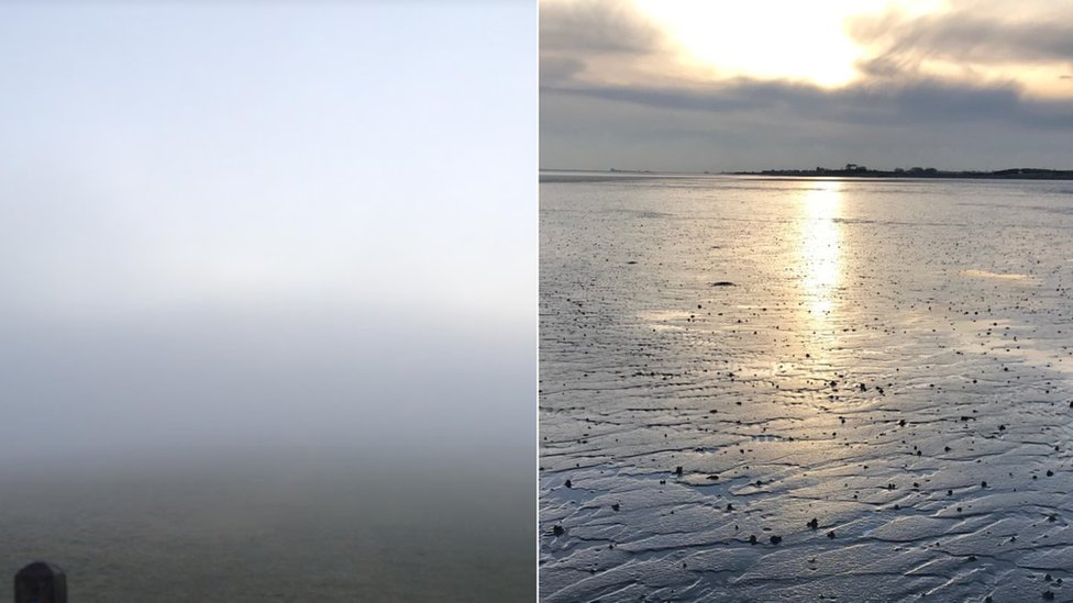 Туман в Нортумберленде и солнце на пляже в Камбрии