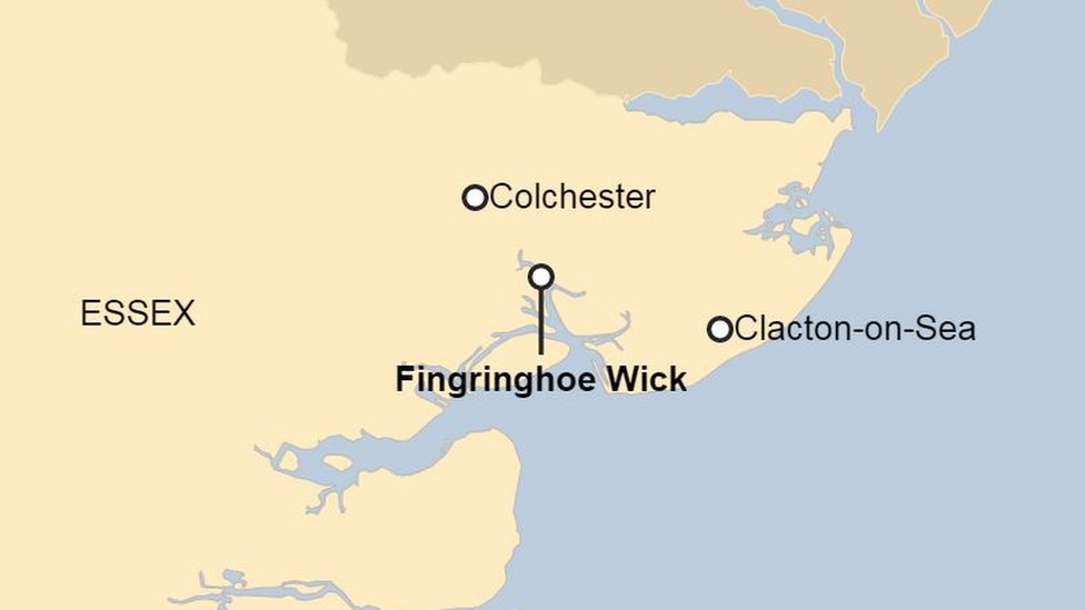 Положение Фингрингоу Уика на карте Эссекса
