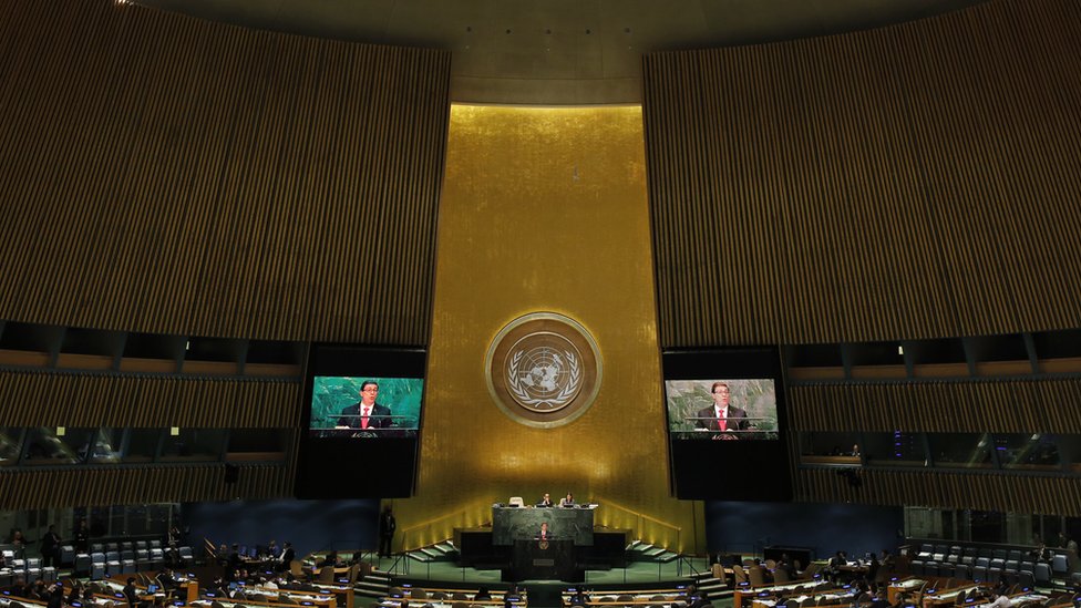 Votación en la ONU.