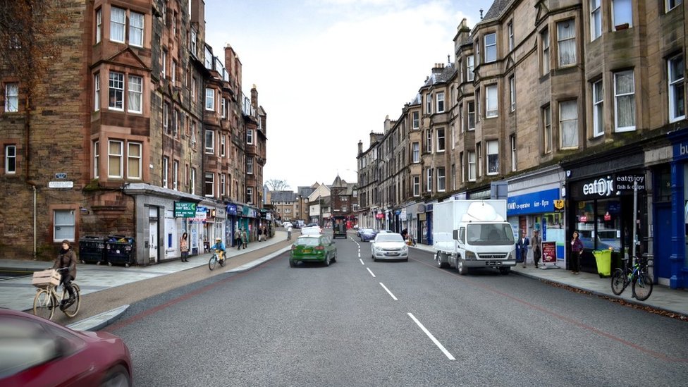 Cycle route to go through Roseburn Terrace in Edinburgh BBC News