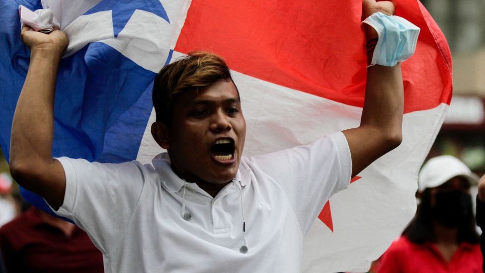 Manifestante en Panamá
