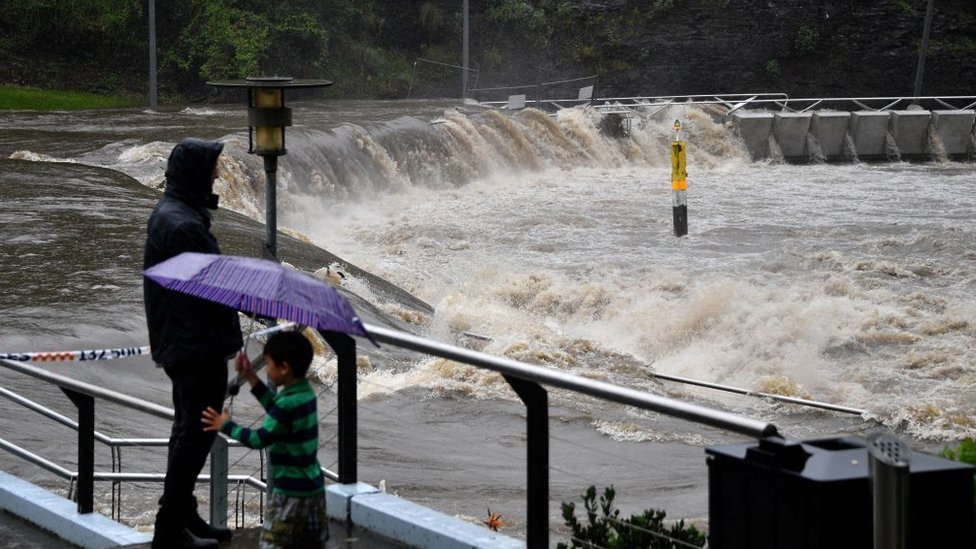 Di atas sungai Parramatta yang mengalir