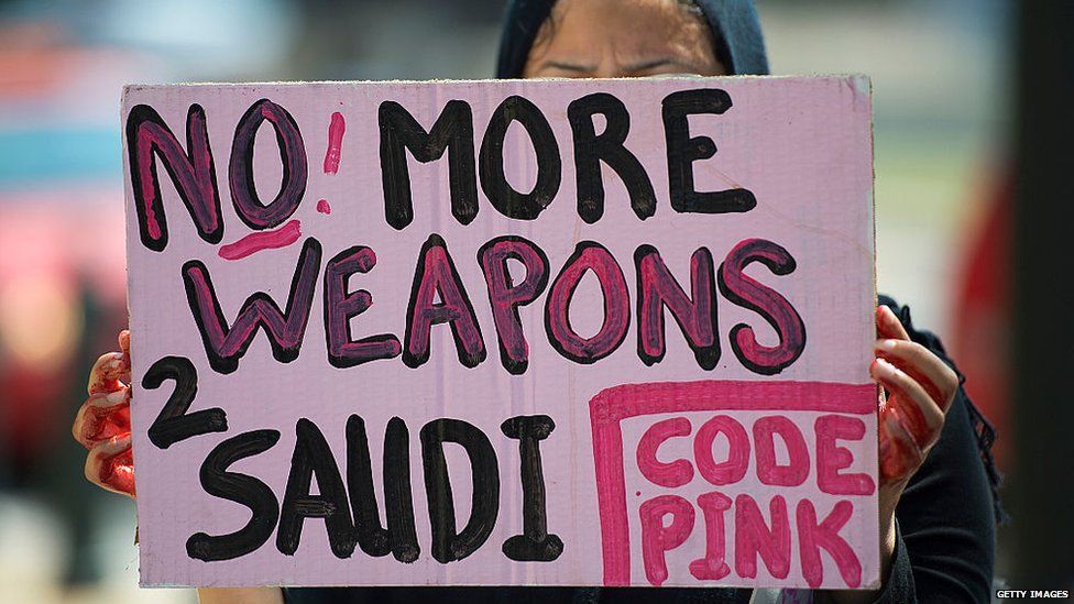 احتجاجات ضد بيع السلاح الغربي للسعودية