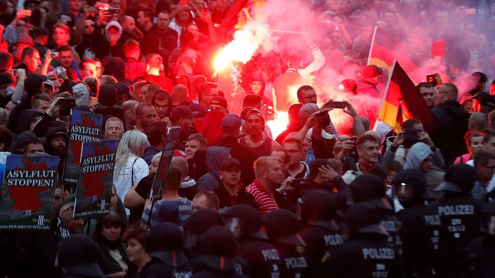 Extrema derecha en manifestación en Chemnitz